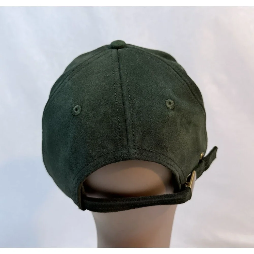 J Crew Dark Green Suede Baseball Cap